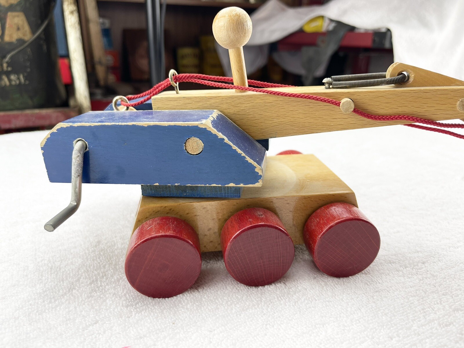 Vintage Spiel Gut Konrad Keller Backhoe Excavator Wood Toy Good Condition German