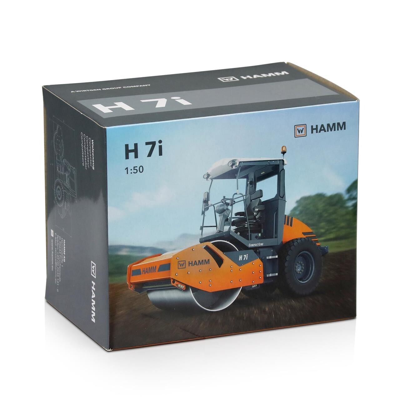 Hamm H7i Smooth Roller Compactor with ROPS – NZG 1:50 Scale Model #9482 New