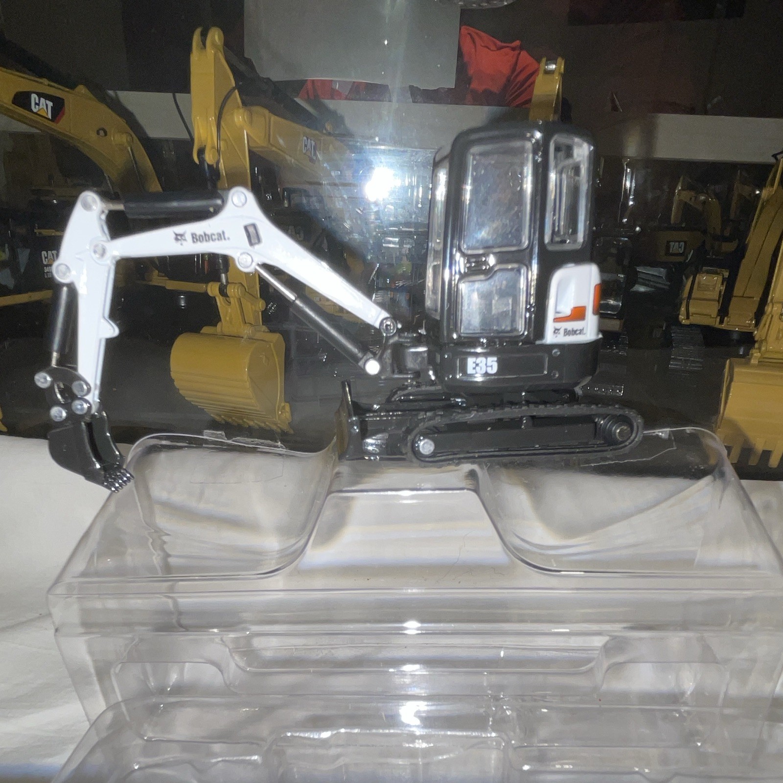 Bobcat E35 Mini Excavator Diecast Construction Equipment Model White Orange