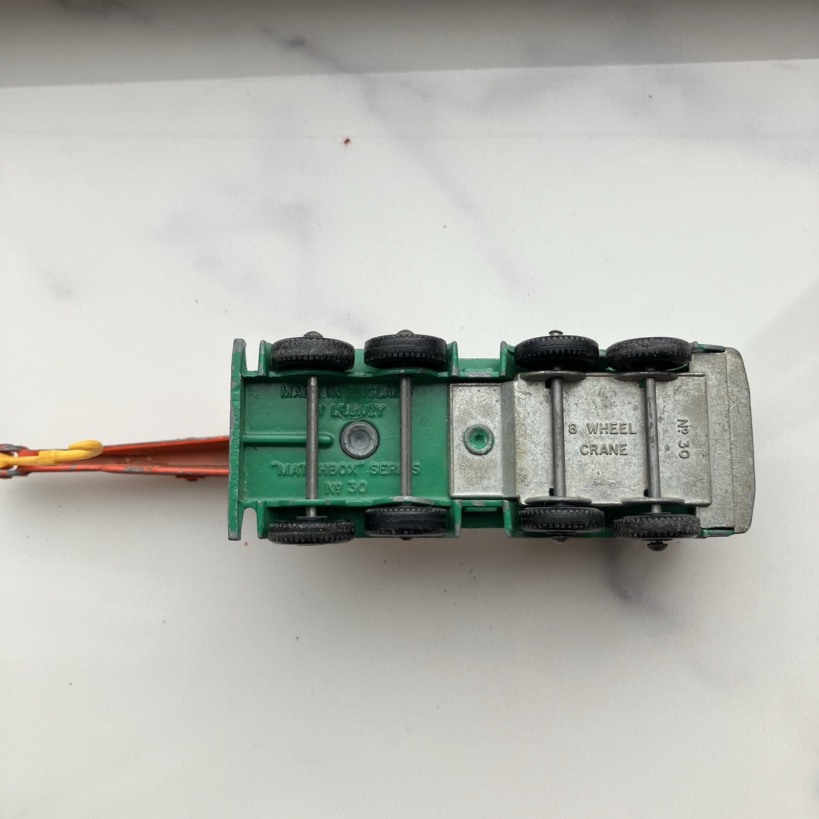 Matchbox Series No. 30 8-Wheel Crane Diecast Vehicle Green/Orange/Yellow
