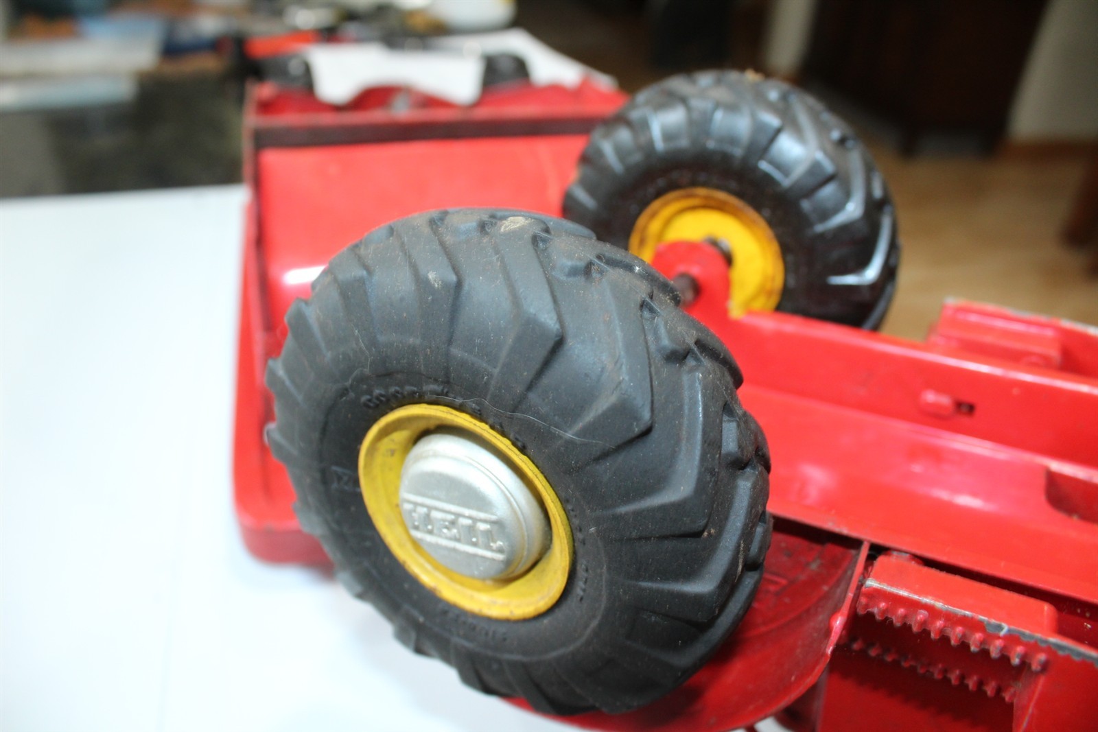 Vintage Toy Earth Mover Red 29&Prime; Long Ca. 1950&rsquo;s by Model Toys Doepke Heiliner