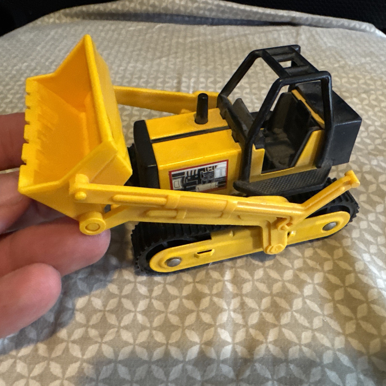 Vintage Nylint 4.5&Prime; Yellow & Black Dozer Metal Plastic 70’s 80’s Toy