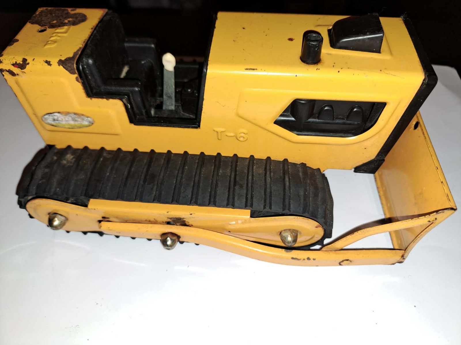 Tonka T-6 Pressed Steel Yellow Black Dozer Construction Vehicle = One Owner ME!