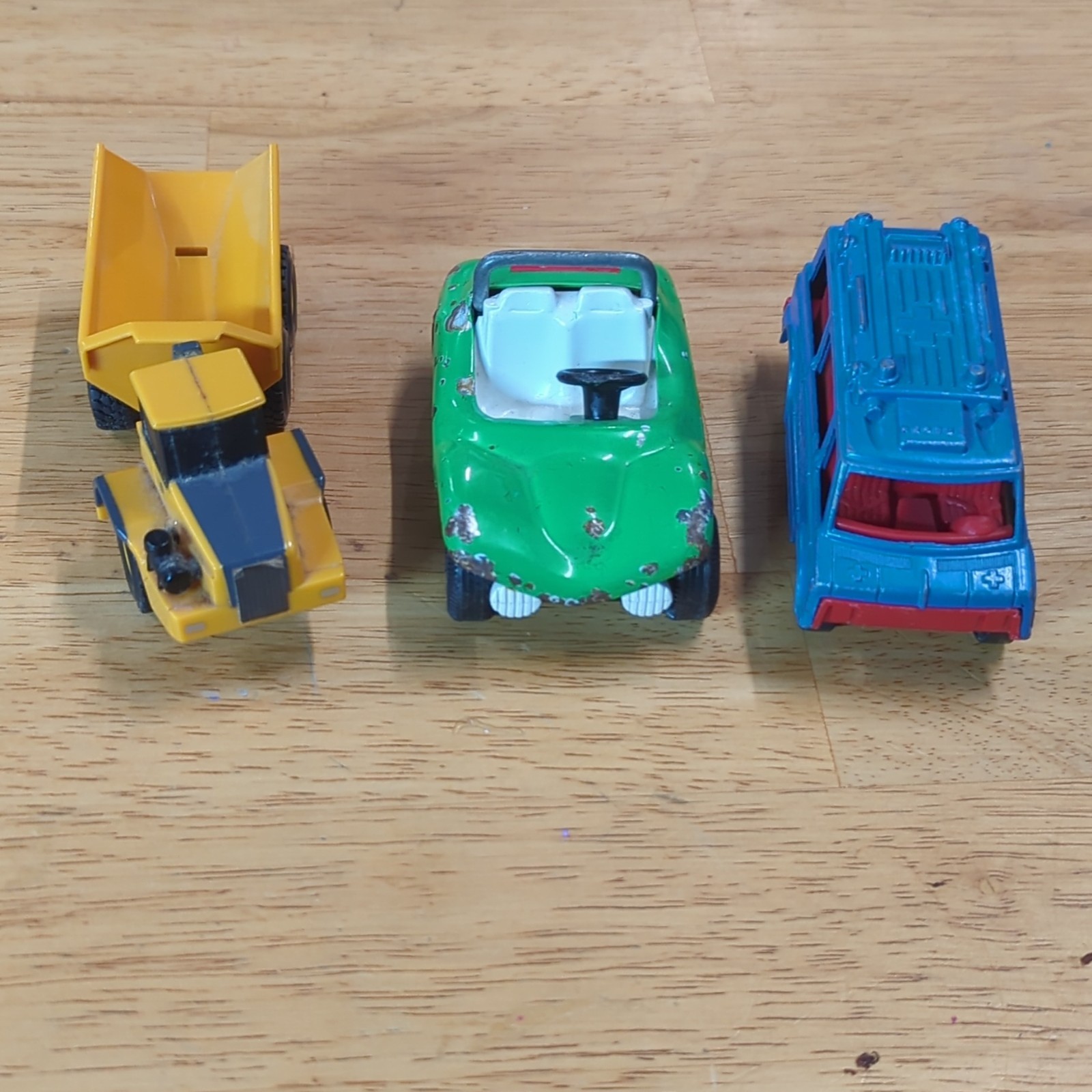 Ertl Articulating Dump, Tonka Dune Buggy, Tootsie Toy Rescue Van All Vintage