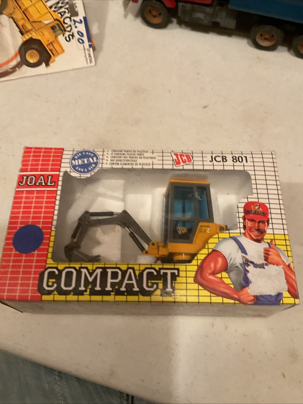 Vintage Joal # 162 JCB 801 Mini Excavator 1:35 Scale NEW in Box