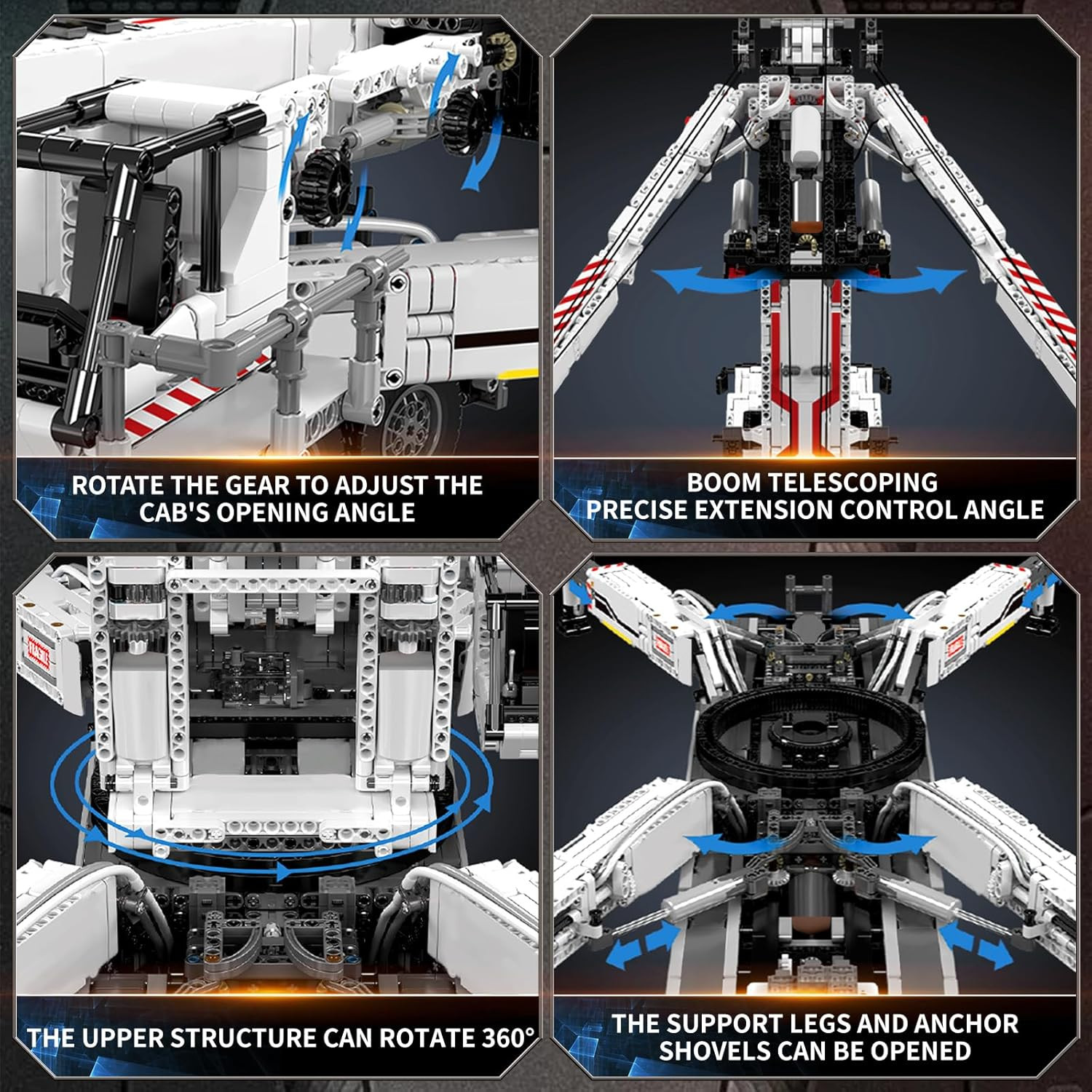 Heavy Crane Building Kit, 8506 Pieces Large Crane Truck Model Kit with 20 Motors