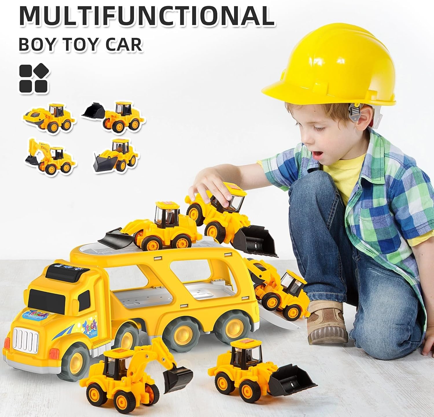Carrier Transport Truck Toy for Ages 3-6, Boys & Girls