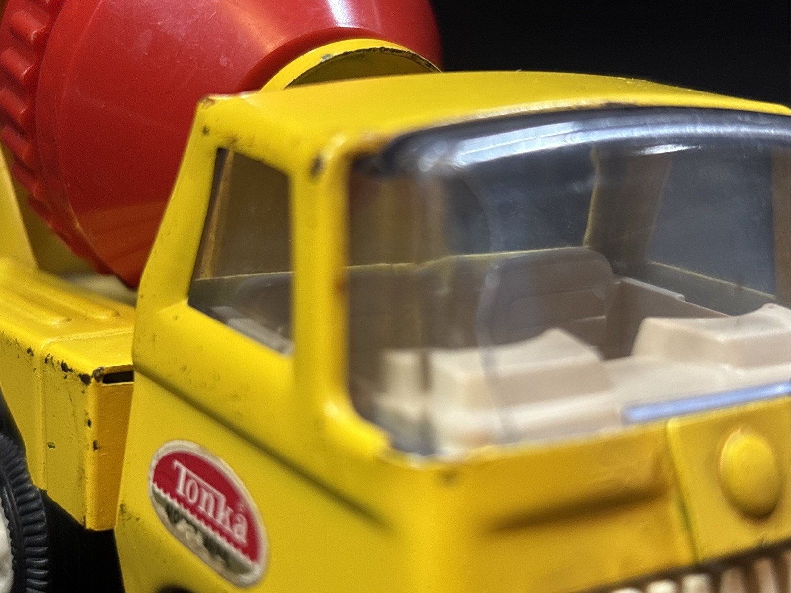Tonka 1960s 5&Prime; Cement Mixer Truck Pressed Steel Yellow/Red MOUND