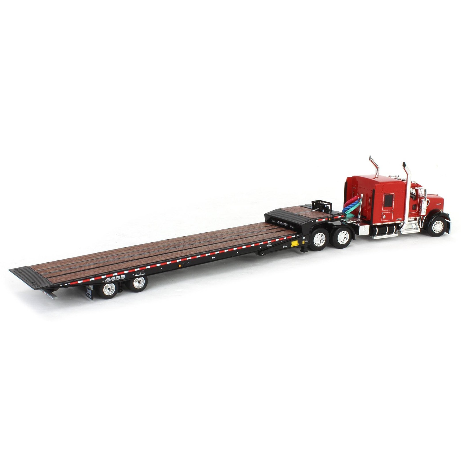 1/64 Black/Red Kenworth W900L Landoll 440B-50CA Traveling Axle Trailer 60-2034