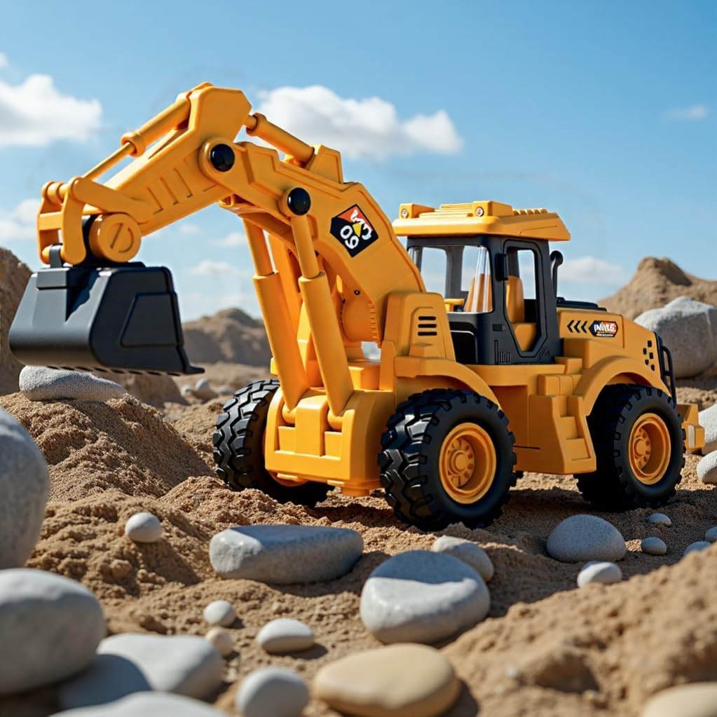 Durable 1:16 Scale Excavator Toy with Lights & Action for Children 3 +