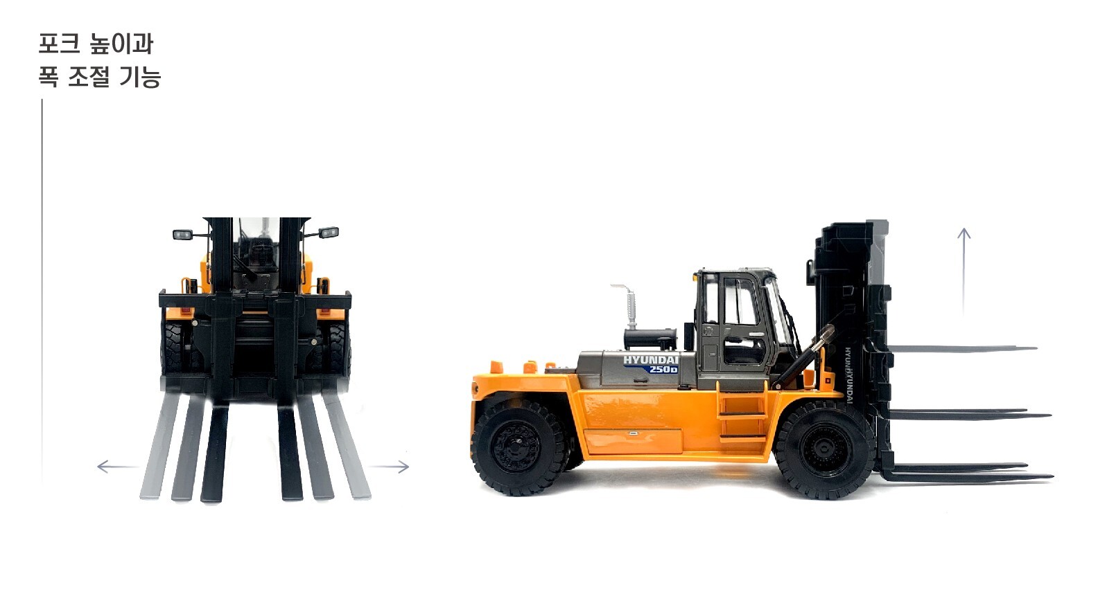 HYUNDAI 1/30 250D FORKLIFT TRUCK Die-cast Miniature Construction Vehicle Car set