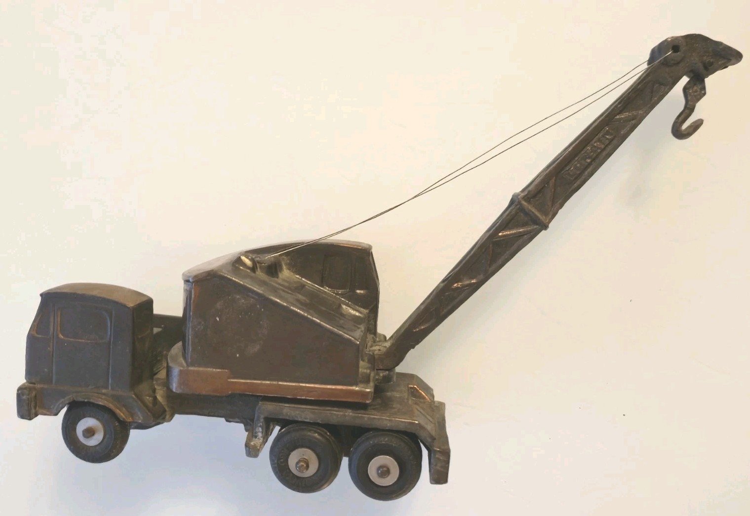 Vintage LORAIN Mobile Crane Truck BRASS Toy Paperweight EHRBAR Springfield MASS