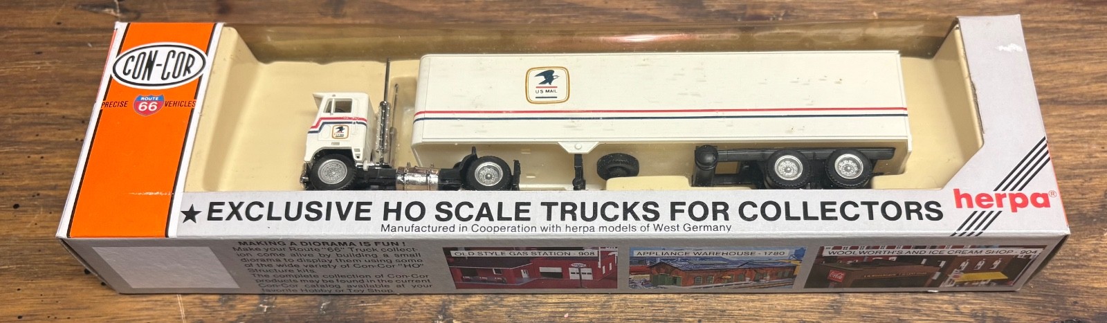 HO Scale Con-Cor #0004-001027 USPS Tractor semi-Trailer COE Truck U.S. Mail 1:87