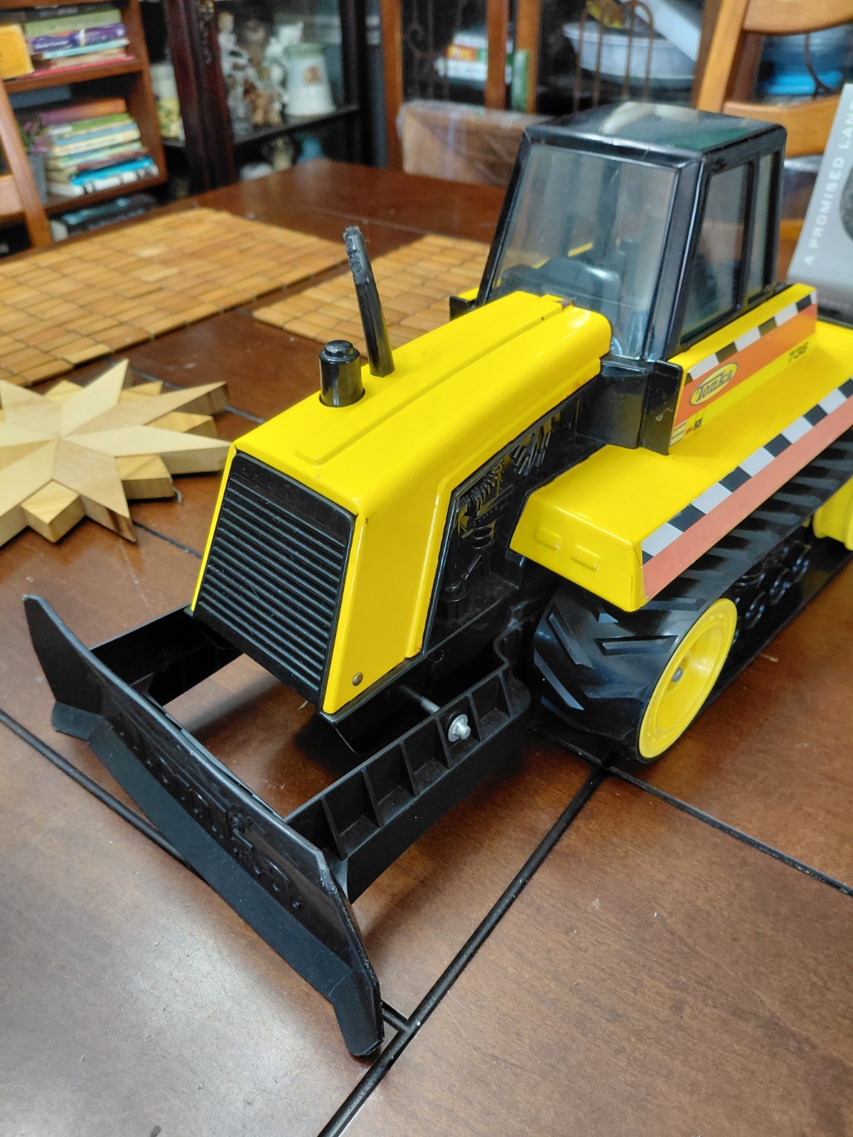 Vintage 1999 Tonka 738 Black And Yellow Bulldozer Metal And Plastic