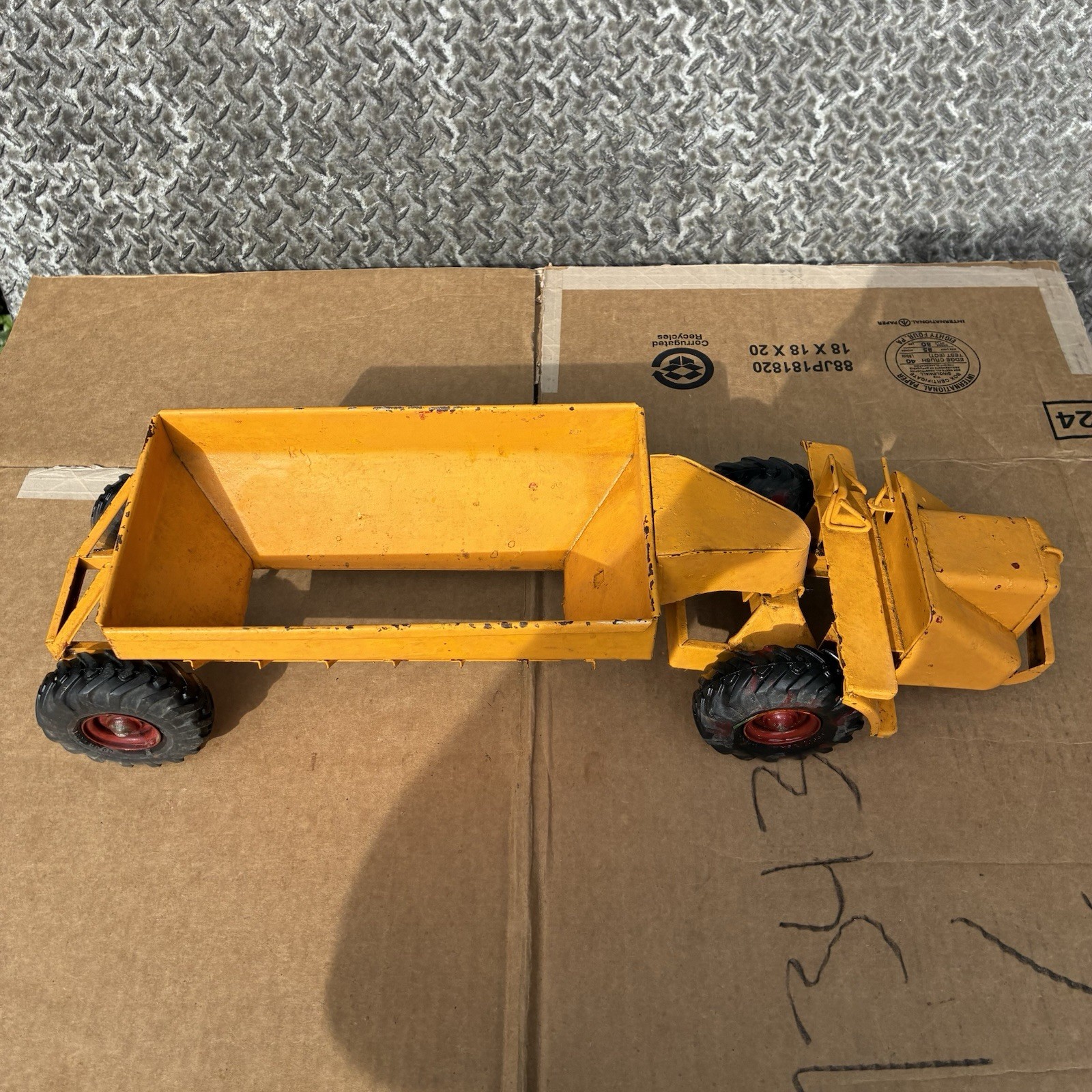 DUMP BOTTOM EARTH MOVER STEEL TOY VINTAGE