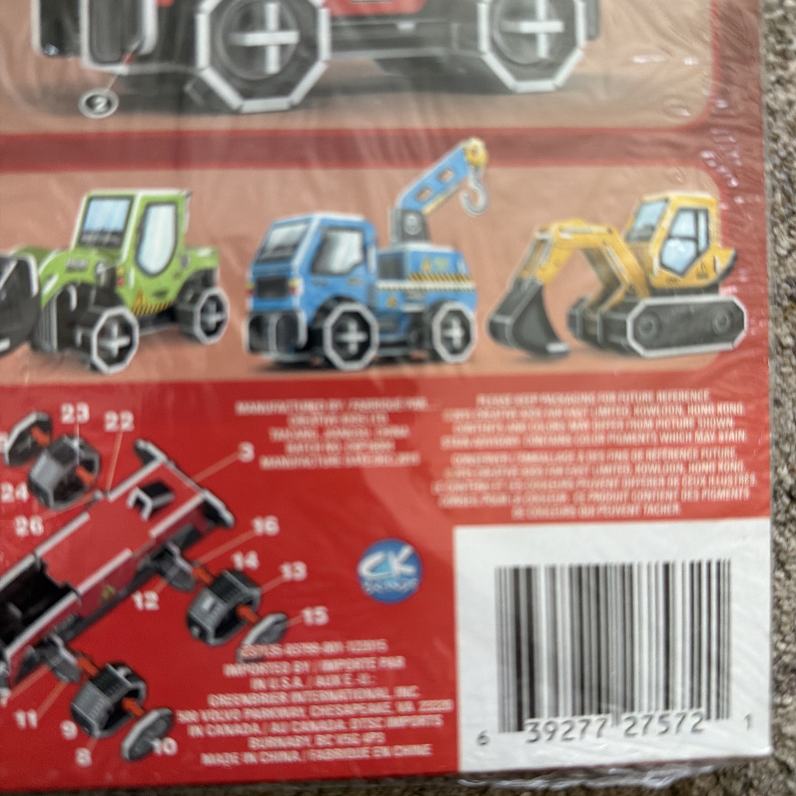 Lot Of 4 New Creative Kids 3D Puzzles Construction Trucks Greenbriar Toys Kit