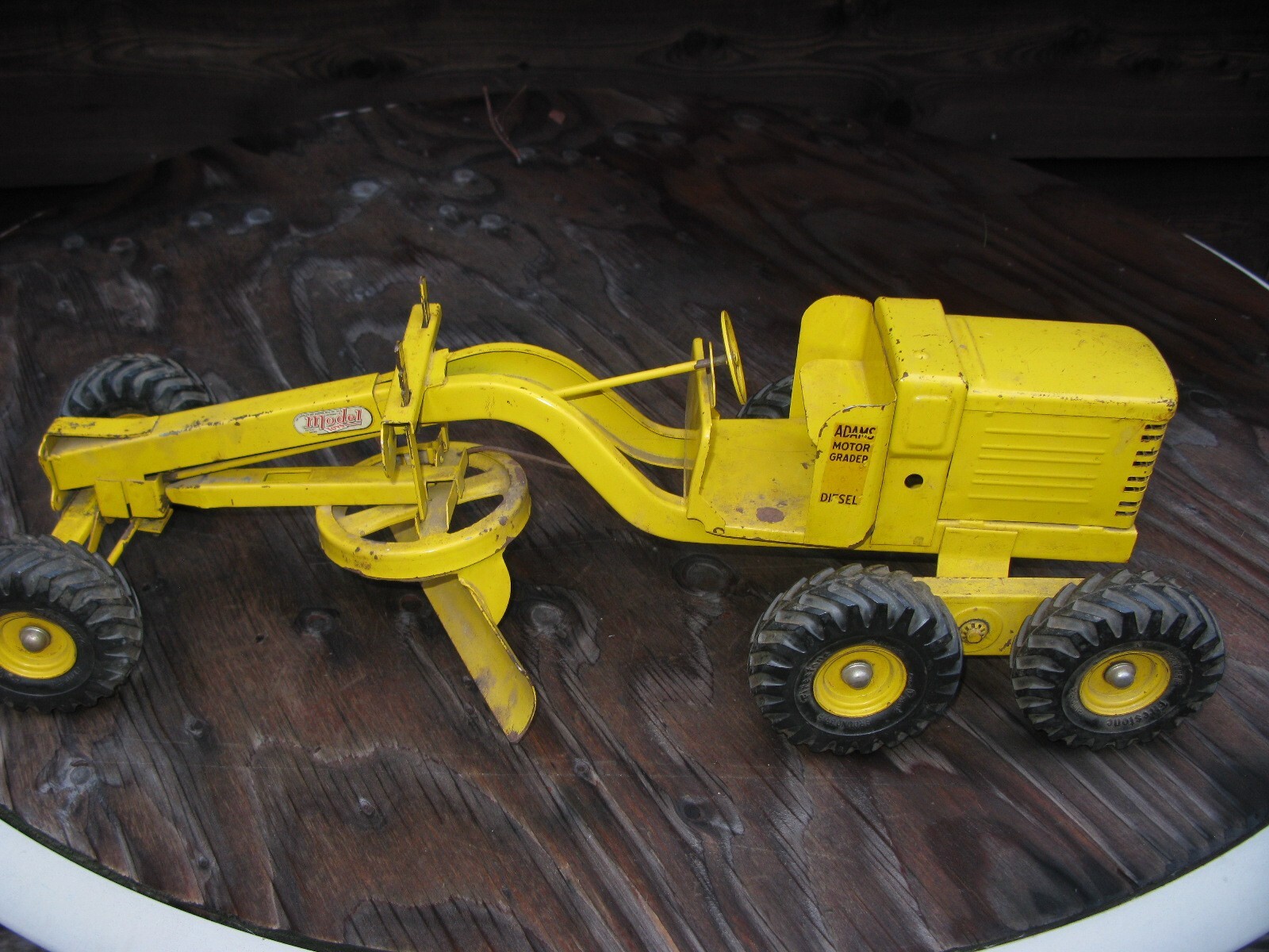 Vintage DOEPKE ADAMS Pressed Steel Motor Grader Model Toy Tractor 26&Prime; 1950s USA