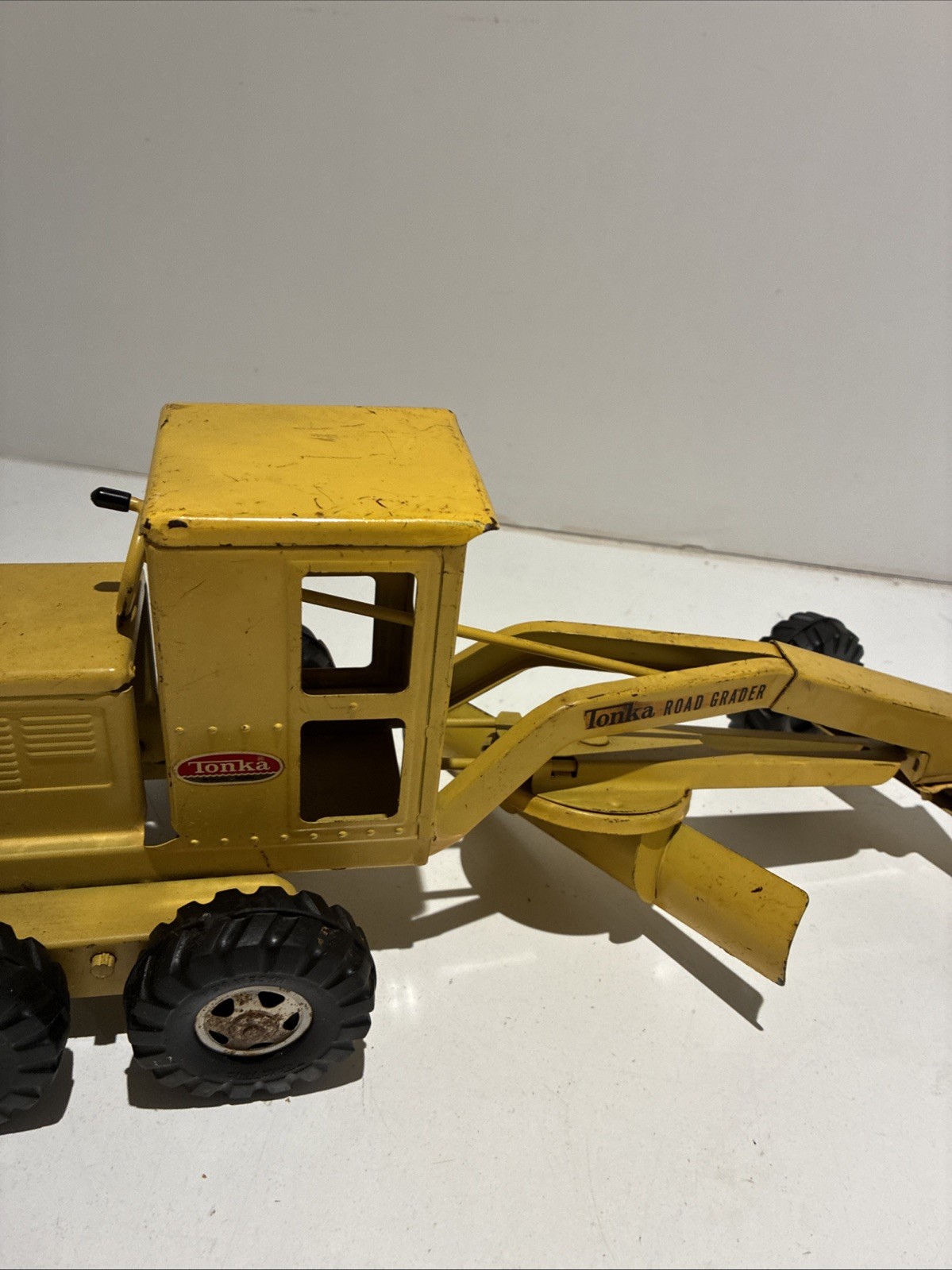 Tonka Truck ROAD GRADER DIe Cast Steel 1950-60’s 17in. Long STEERING