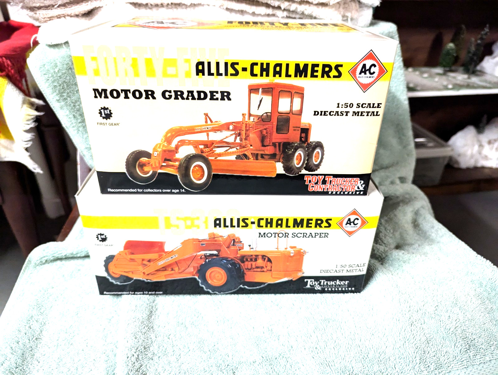 Allis Chalmers TS300 Cable Operated Motor Scraper & Forty-Five Motor Grader