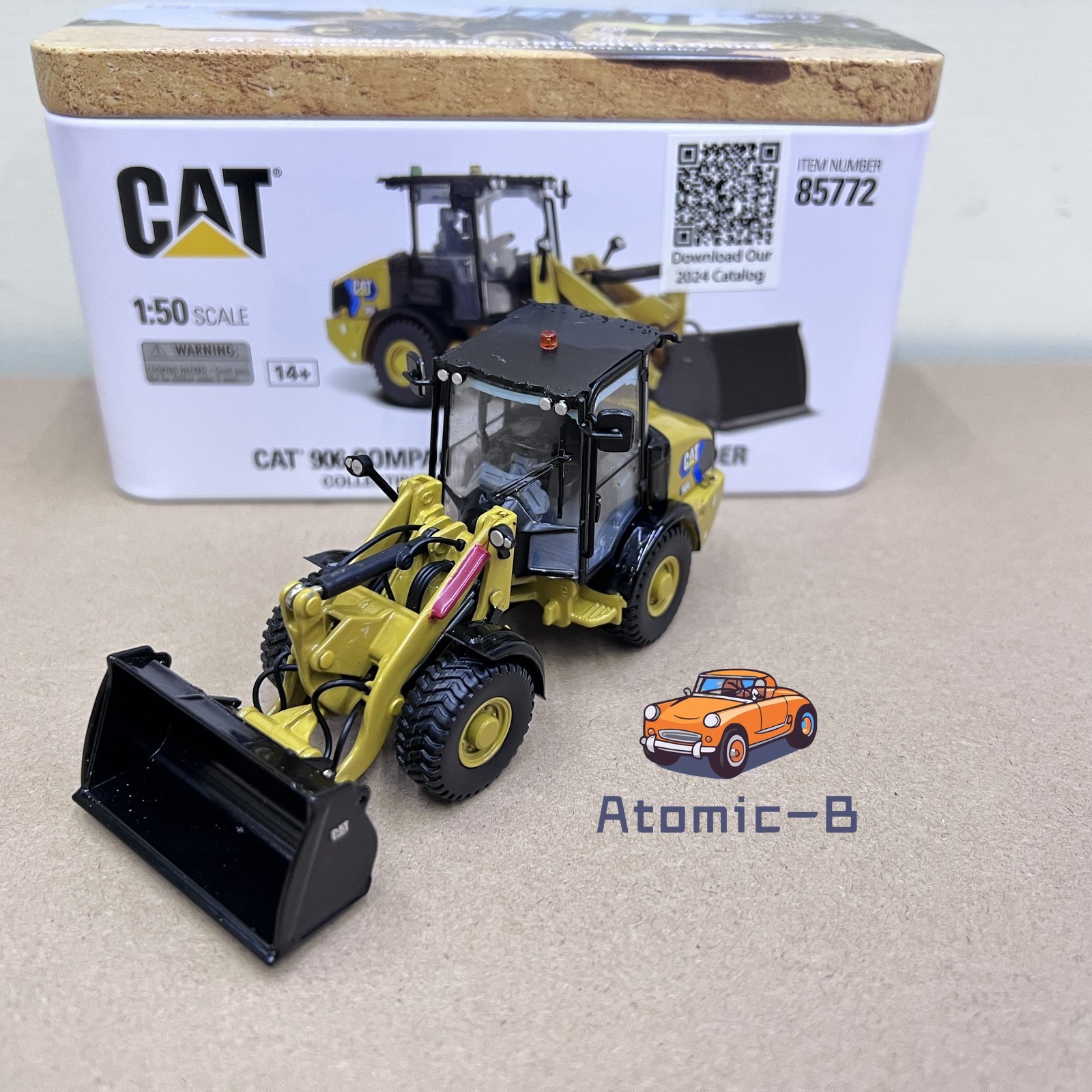 DM 1:50 CAT 906 Electaic Caterpillar Wheel Alloy Vehicle Forklift Model 85772