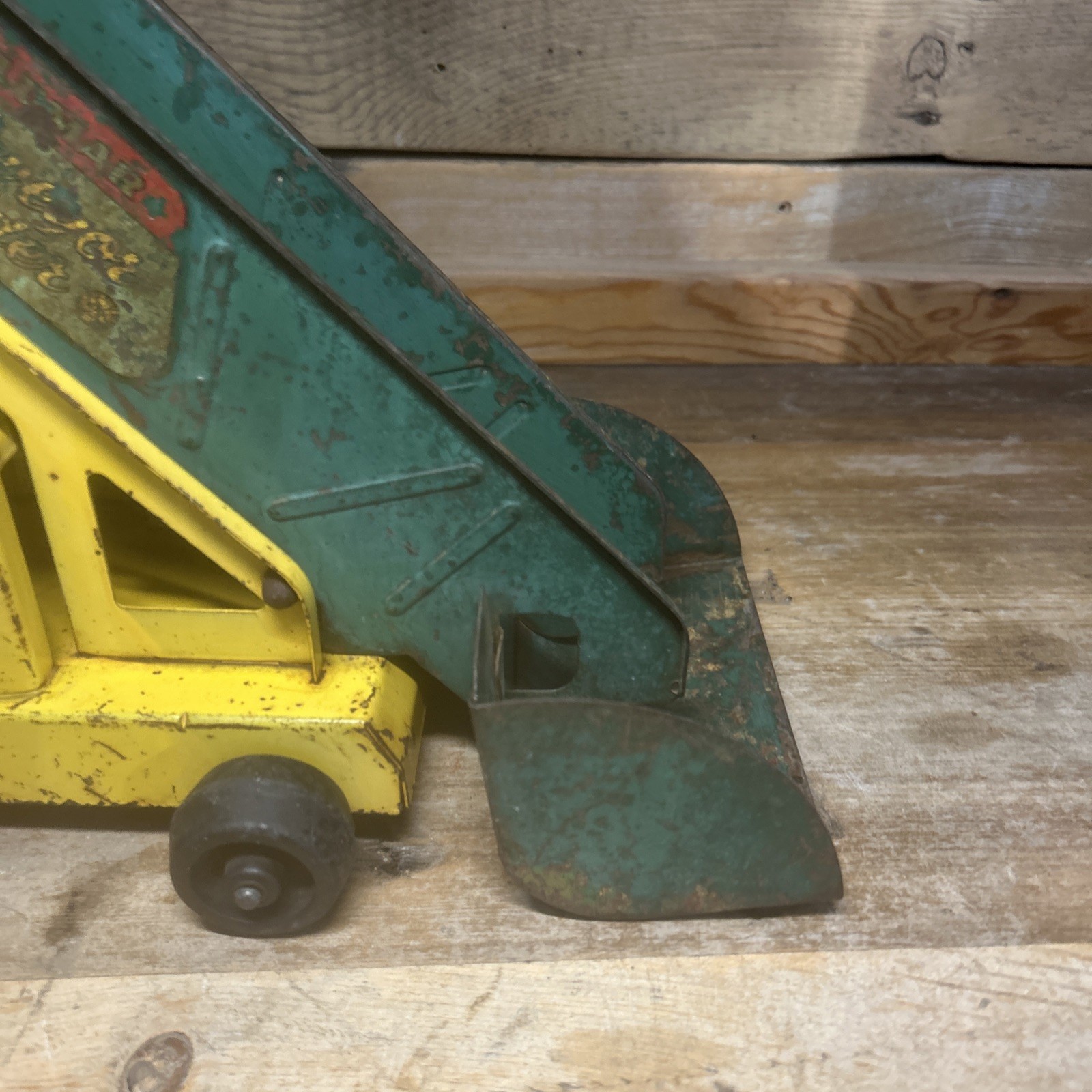 Vintage Marx Lumar Conveyor Loader Pressed Steel Toy Yellow Green Parts, Restore