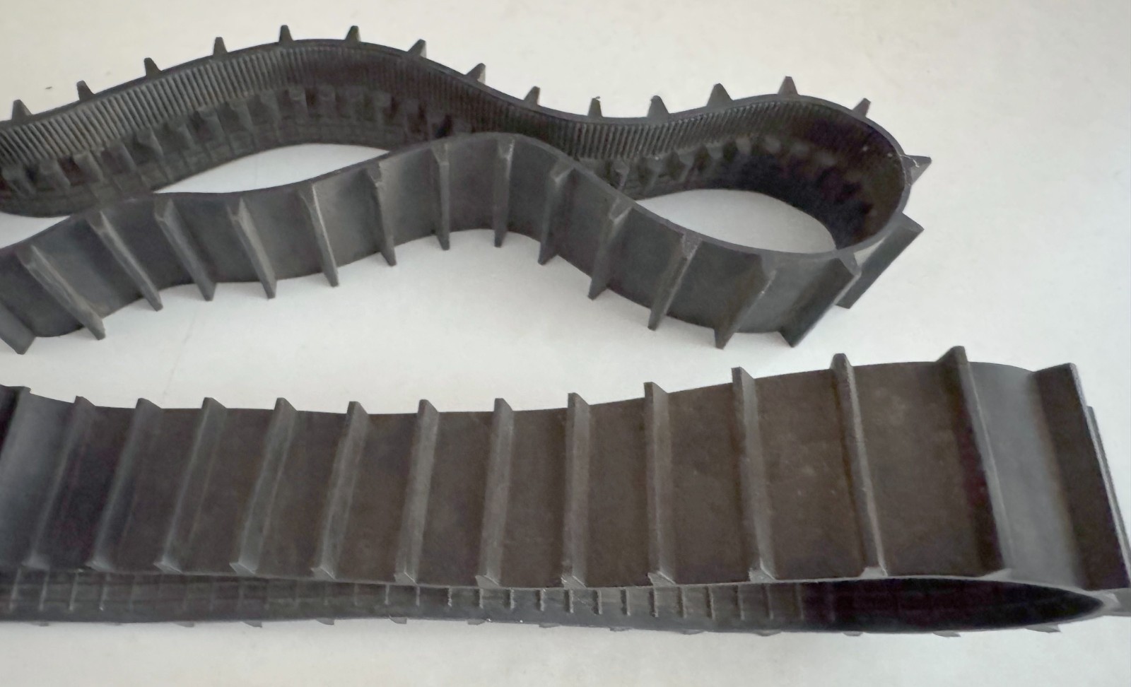 Two Rubber Toy Dozer/Tractor Track Chains – 10&Prime; x 1 1/4&Prime; – #81-0051-B-1