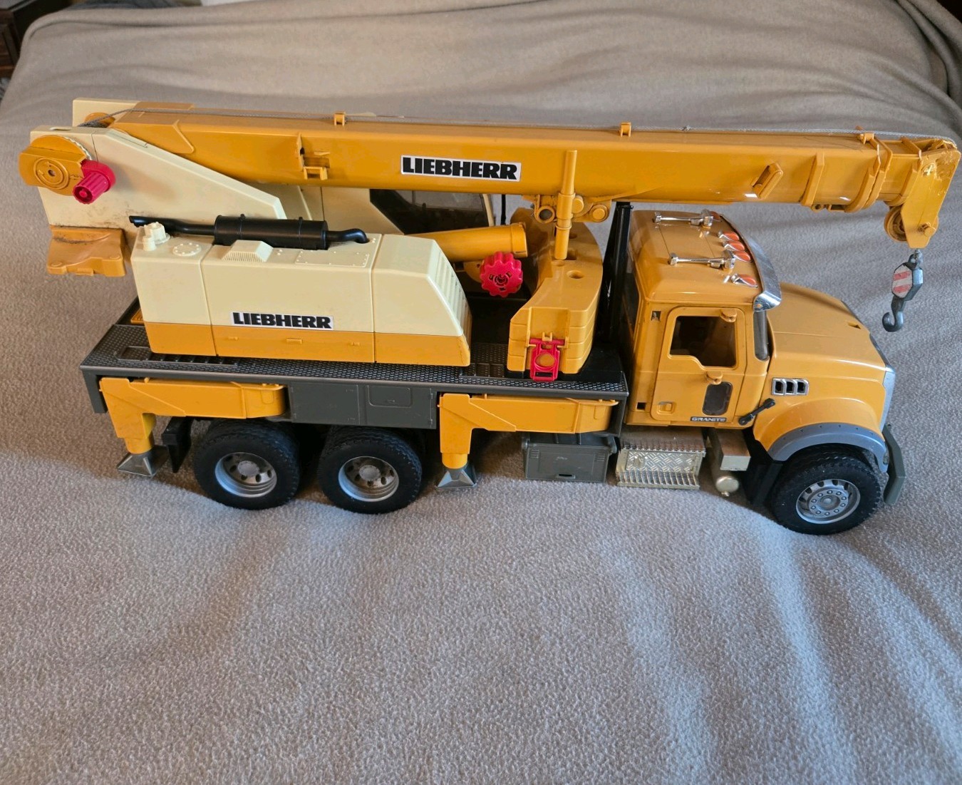 Bruder Mack Granite Liebherr Crane Truck 02818 Used Broken Parts Or Repair As-Is