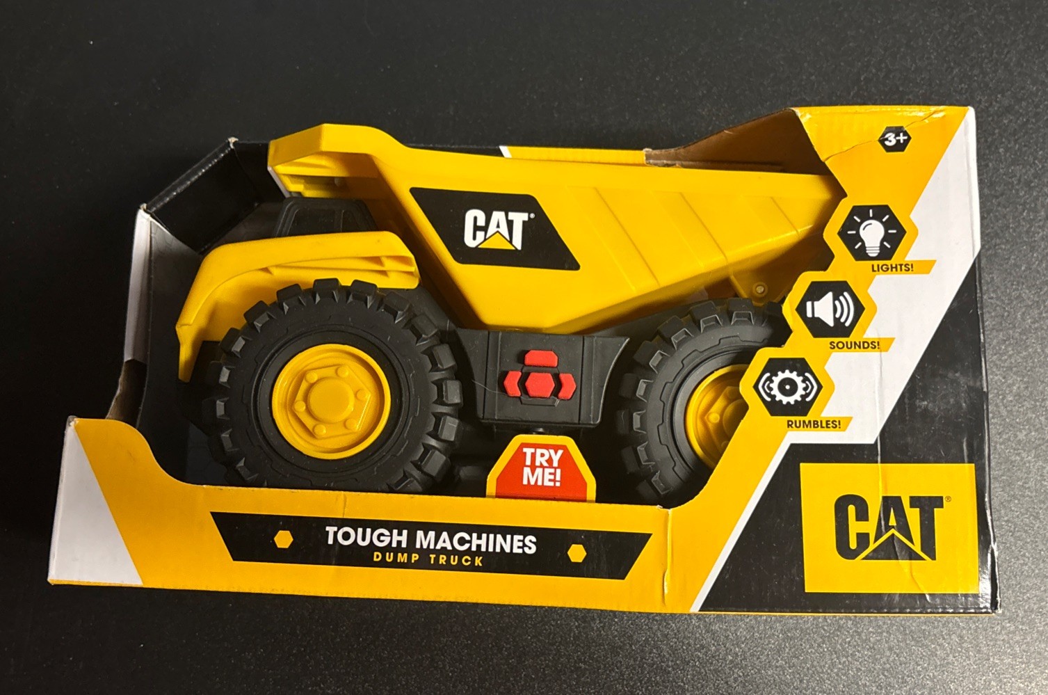 CAT Construction TOUGH MACHINES Toy Dump Truck w/ Lights & Sounds – New In Box