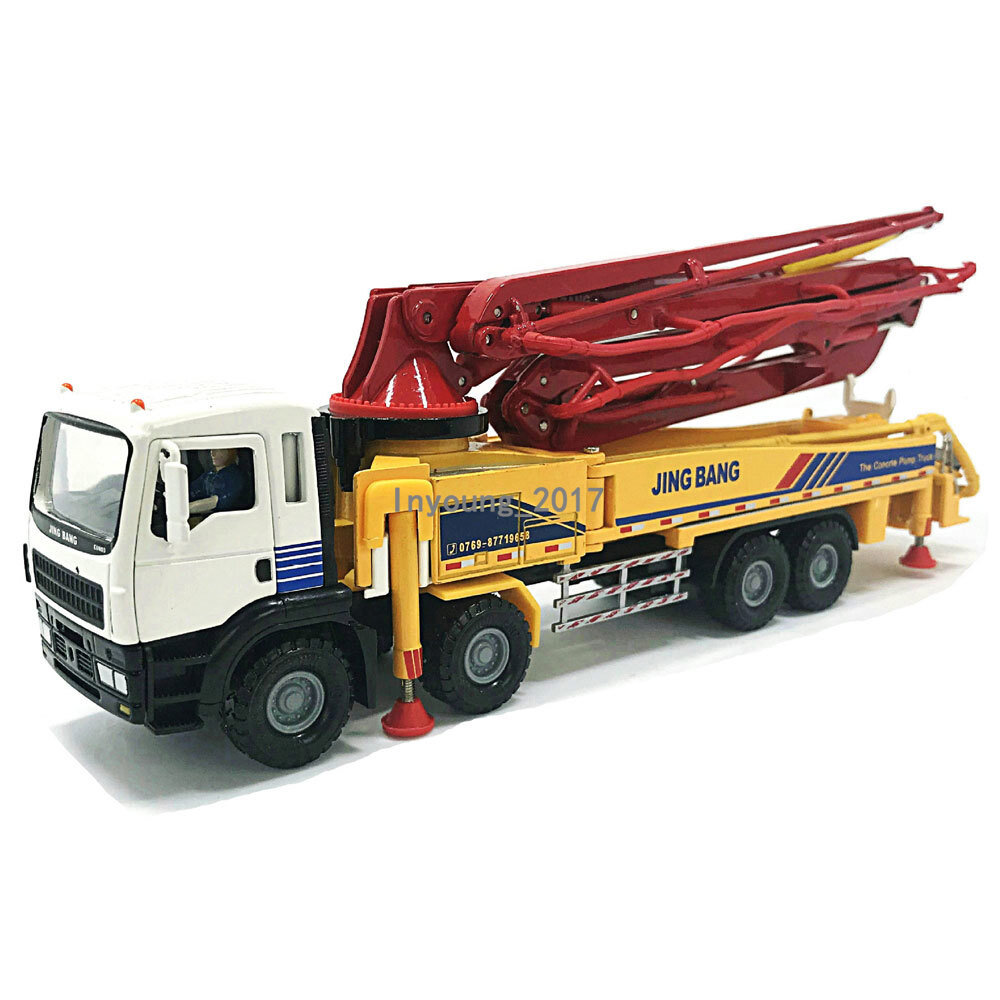 1/50 Concrete Pump Truck Toy Model Diecast Construction Vehicle Toys Yellow