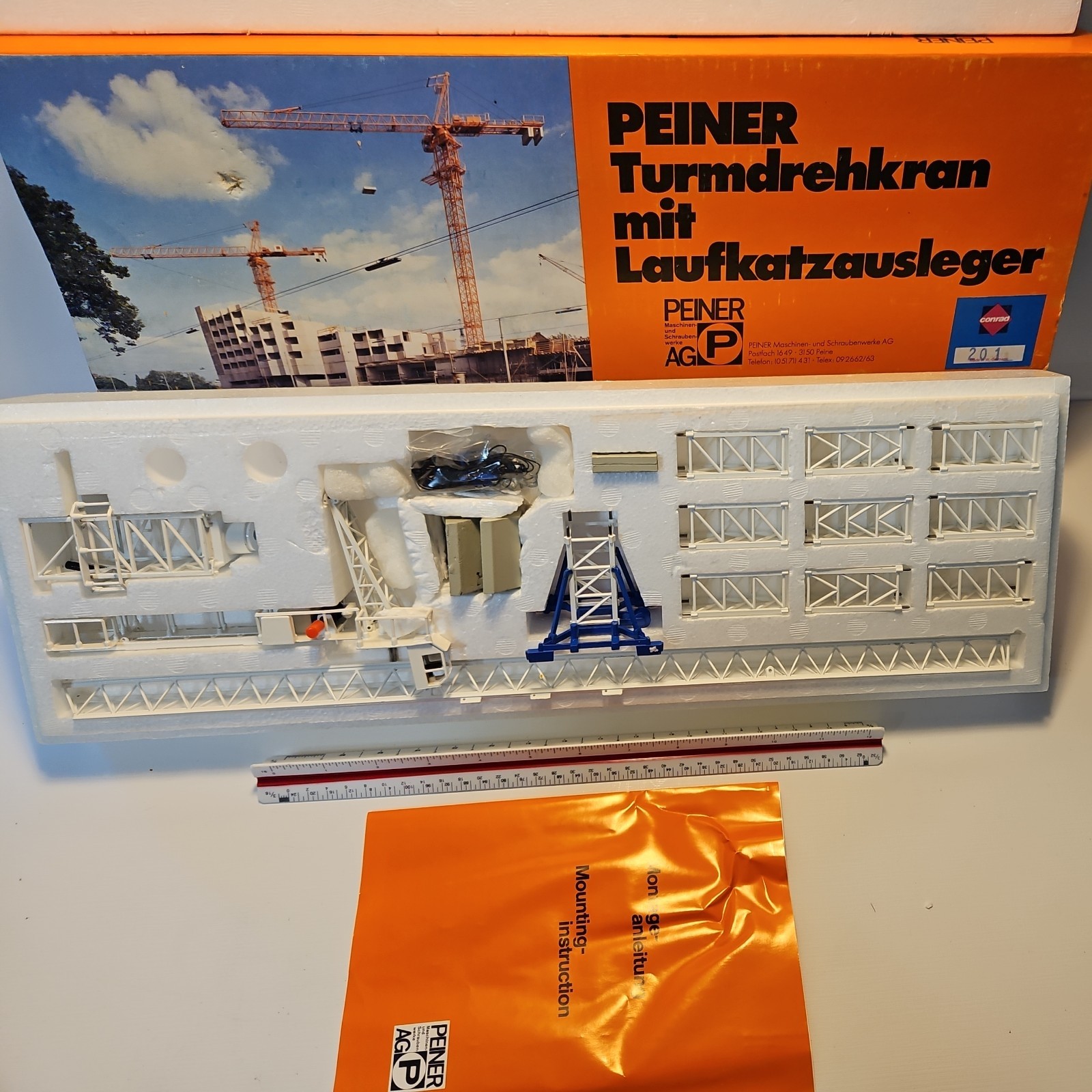NOS Conrad (1/87th) #201 Peiner Tower Crane Turmdrehkran MIT Laufkatzausleger