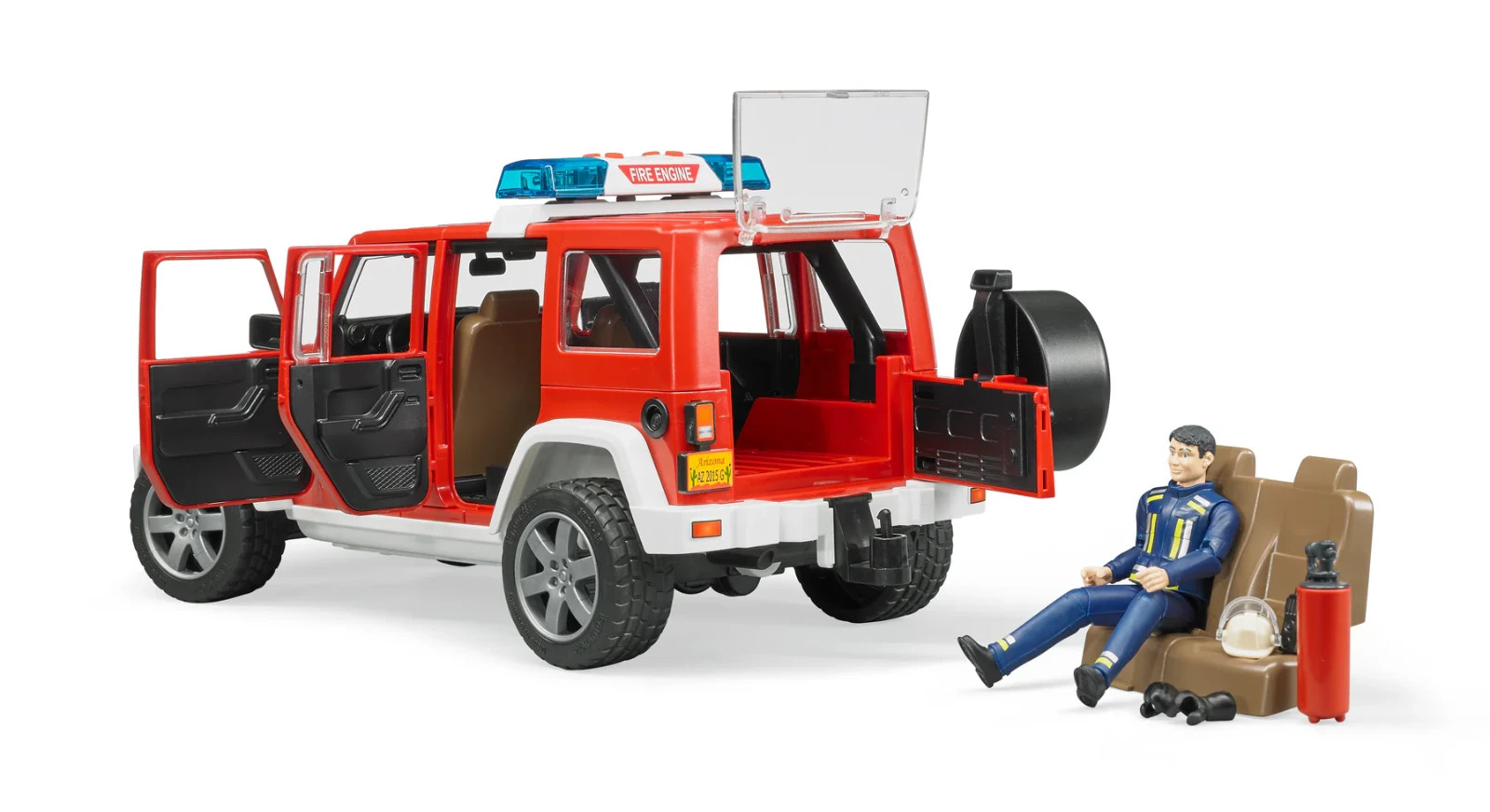 Fire Engine Land Rover Defender and Firefighter Bruder Toy Car Model 1/16 1:16