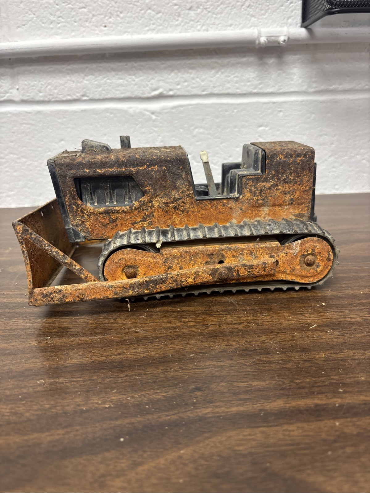 Vintage Tonka Orange Bull Dozer T-6 Pressed Steel