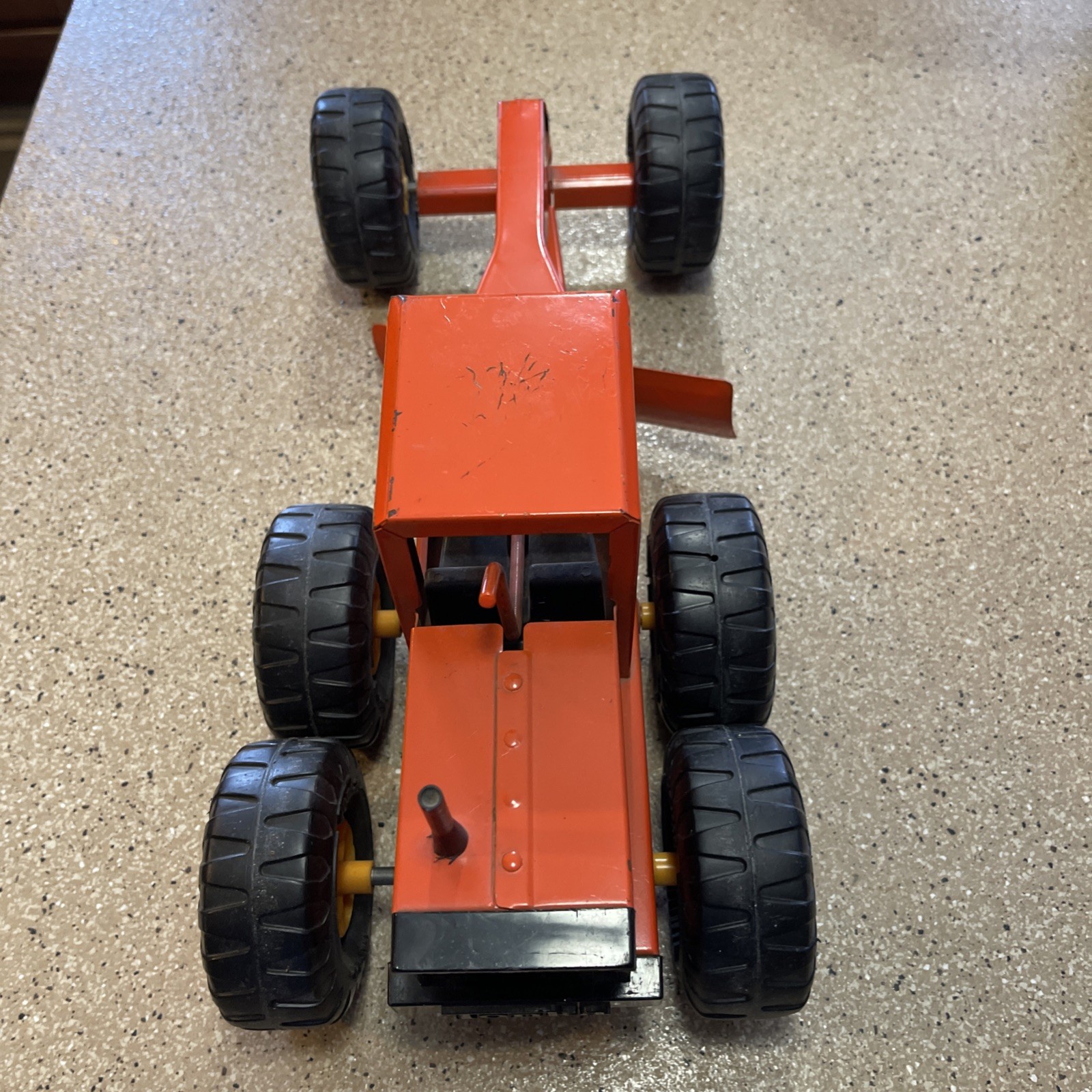 VTG 1970’s Tonka Pressed Steel Orange Road Grader- MR-970 Wheels