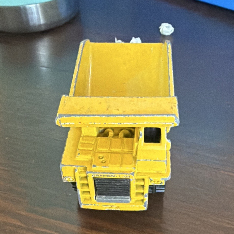 Vintage Yellow Diecast Dump Truck Construction Equipment Toy Vehicle