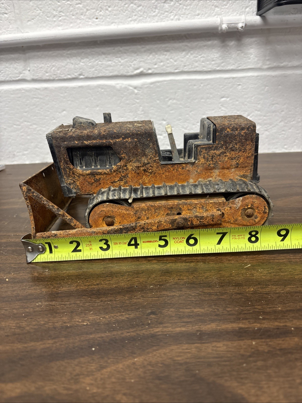 Vintage Tonka Orange Bull Dozer T-6 Pressed Steel