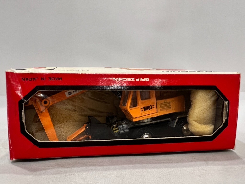Grip Zechin Hitachi WH03 Wheel Excavator 1:70 Orange Digger Japan MIB US Seller