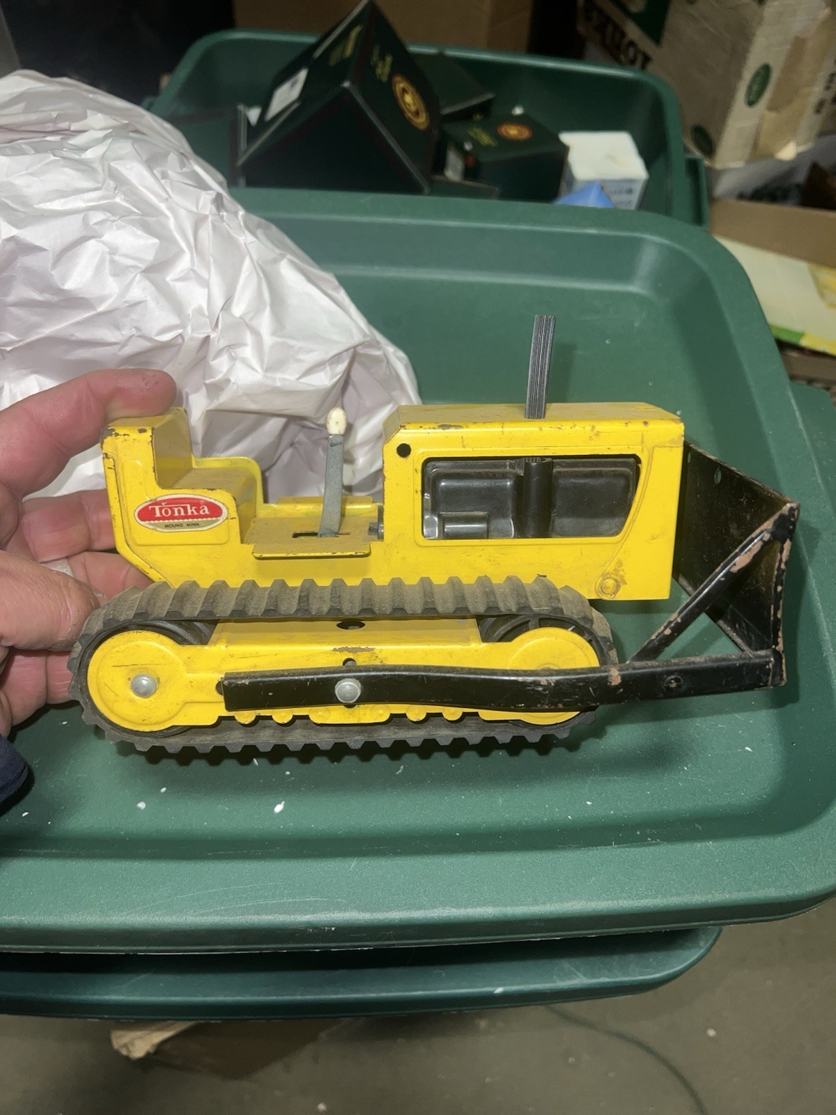 Vintage 1960’s no 300 Yellow Tonka Bulldozer original toy w play wear AS IS