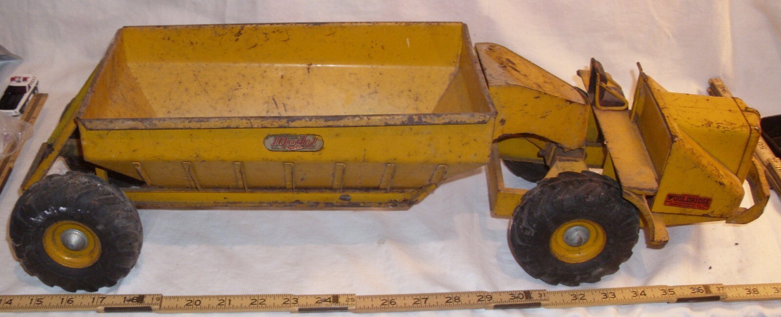 DOEPKE MODEL TOYS WOOLDRIDGE DUMP BOTTOM EARTH MOVER STEEL TOY 1948