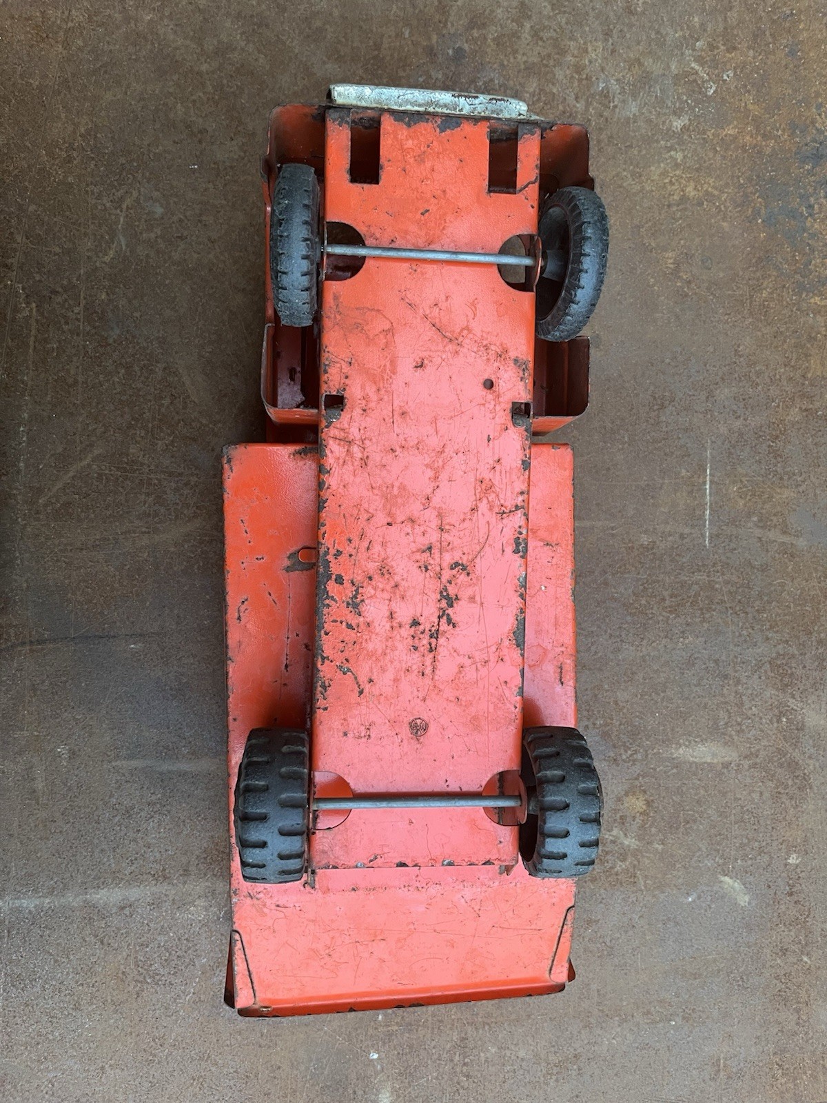 Marx Orange Metal Toy Dump Truck