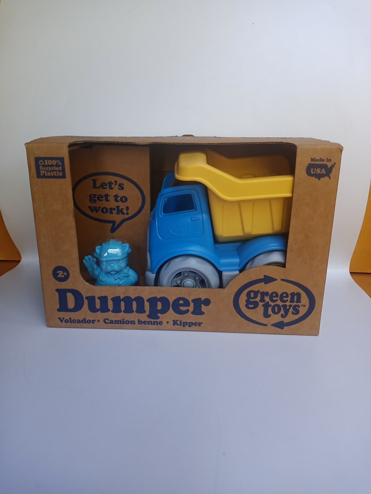 Green Toys Dumper Construction Truck Blue/Yellow New