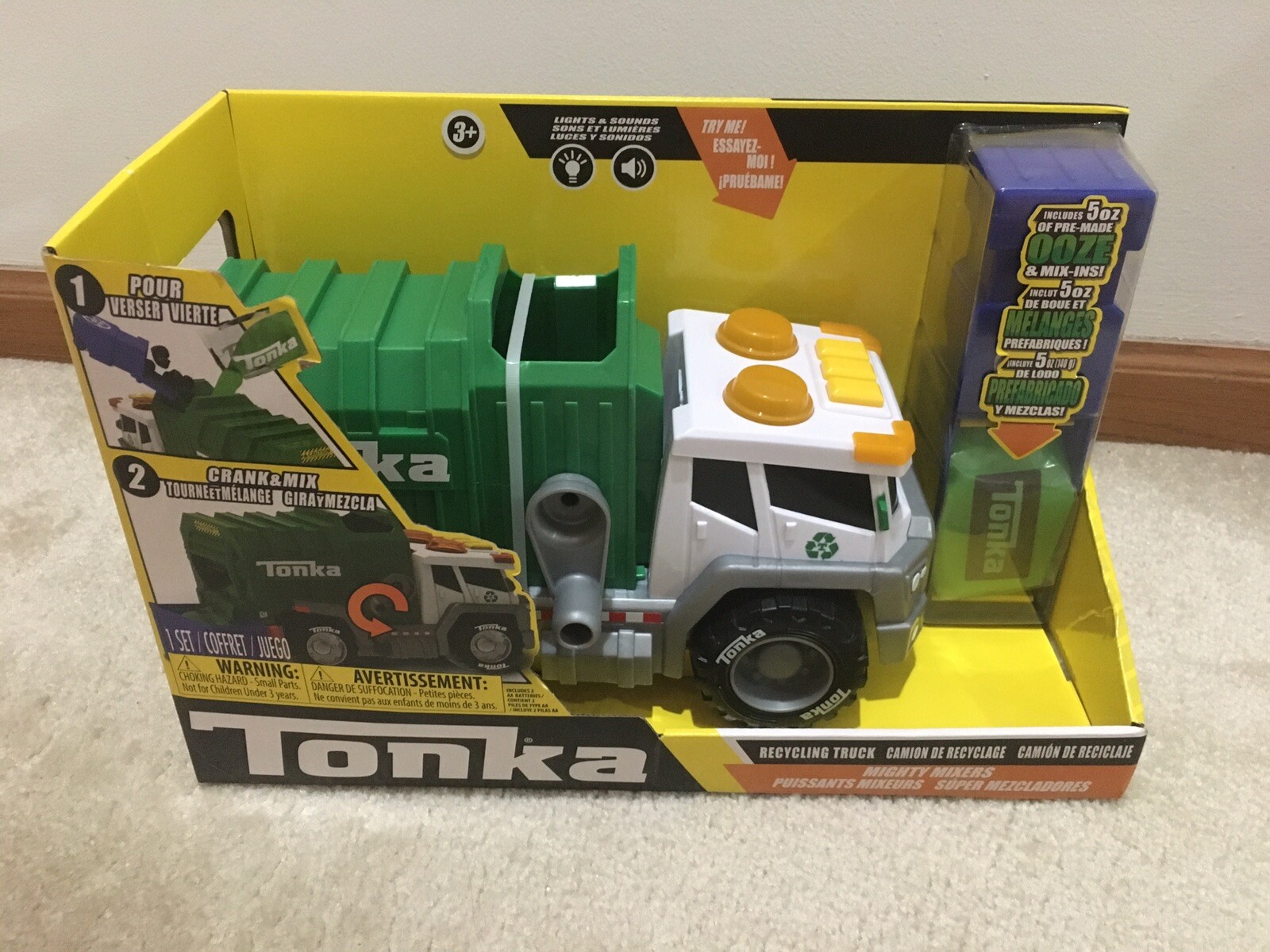 Tonka Mighty Mixers Recycling Truck With Sounds & Lights & Ooze NEW IN BOX