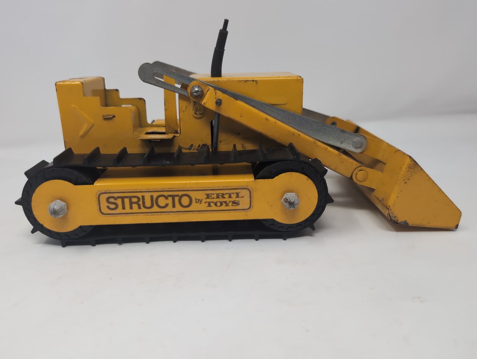 Vintage 1970s Structo by ERTL Toys Pressed Steel Hi-Lift Bulldozer Complete