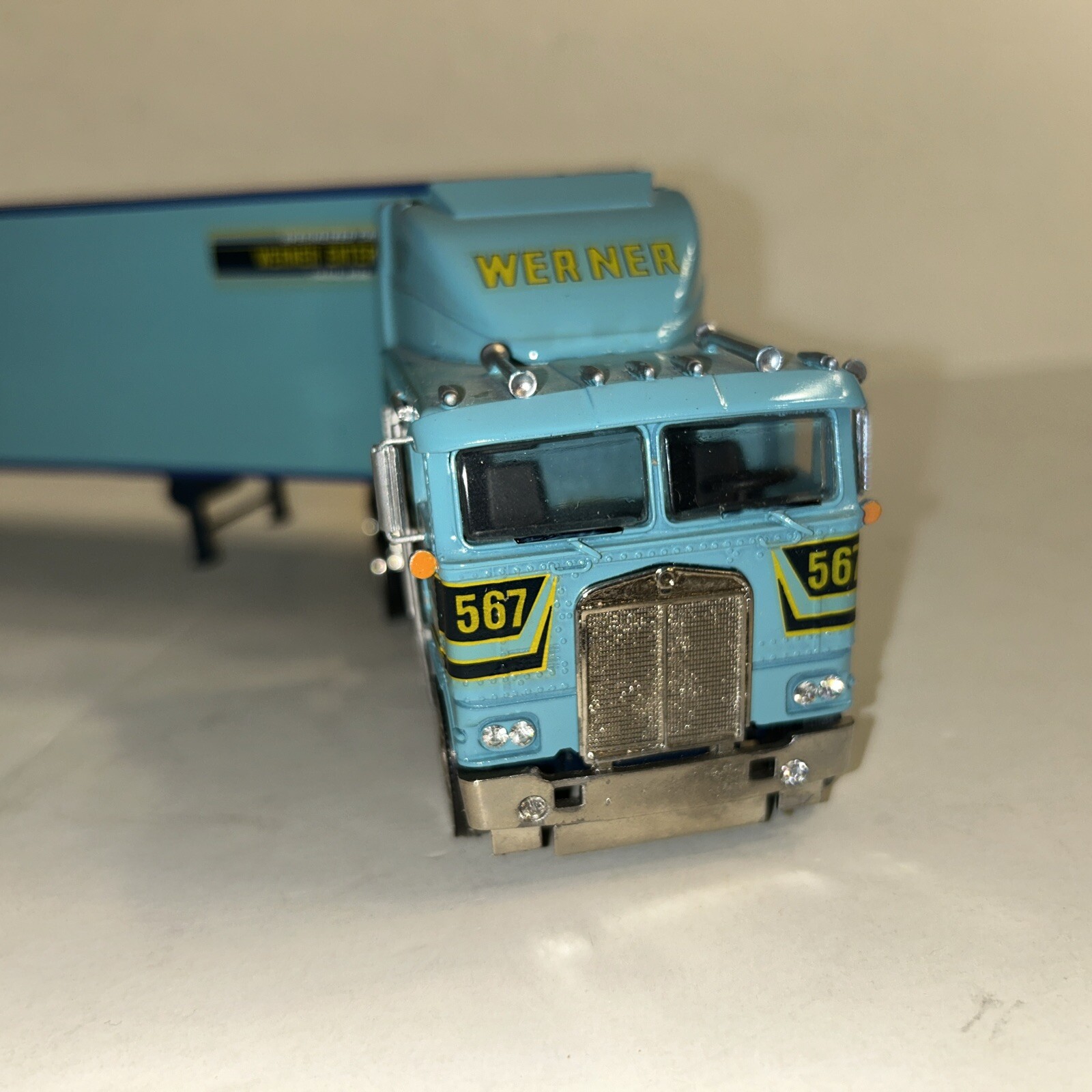 ASAM Smith Models Kenworth K100 Cabover with Van Trailer Werner Trucking