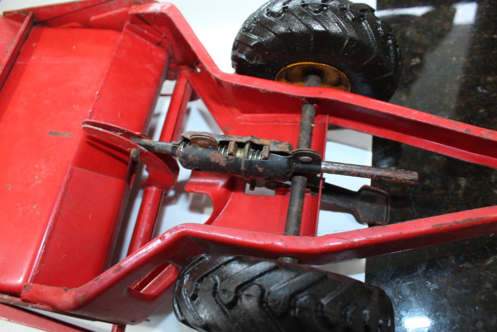 Vintage Toy Earth Mover Red 29&Prime; Long Ca. 1950&rsquo;s by Model Toys Doepke Heiliner