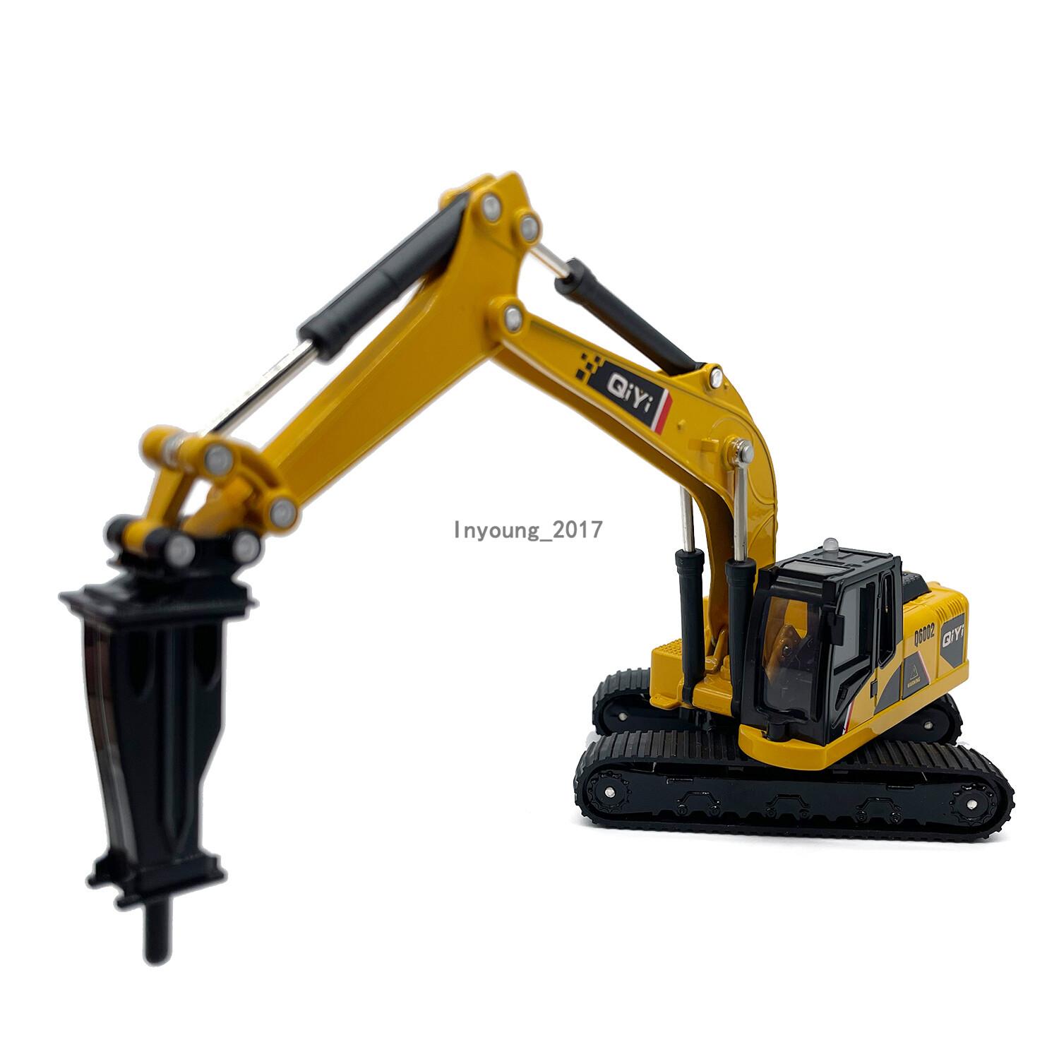 1:60 Drill Excavator Toy Model Diecast Construction Vehicle Toy Excavator Yellow
