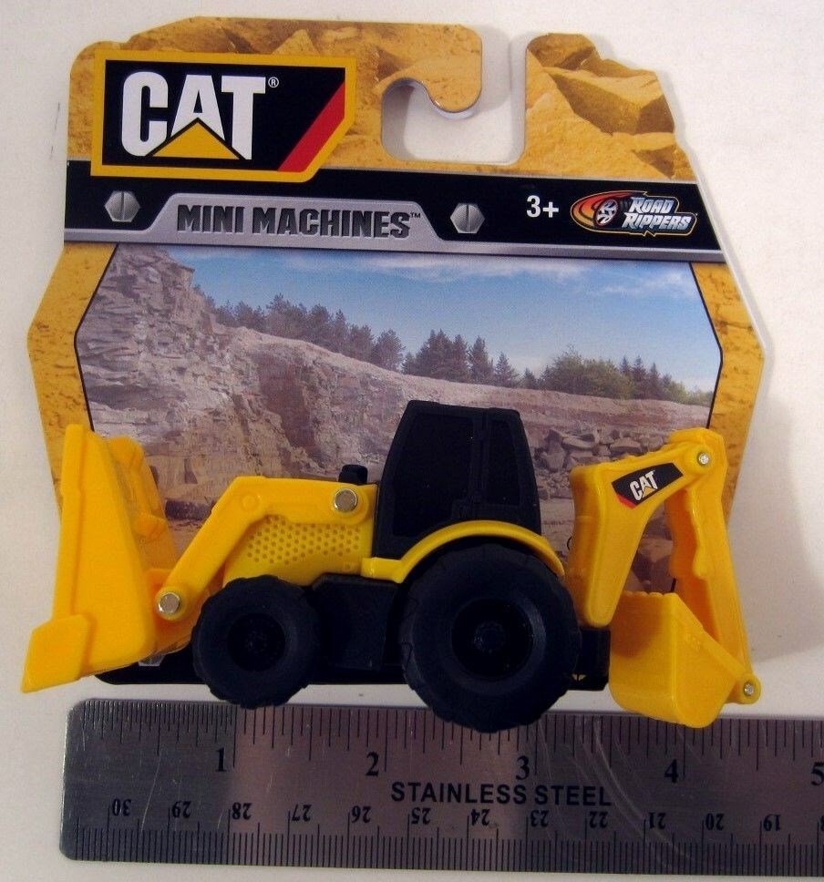 2 CAT Mini Machines Construction Caterpillar Dump Truck Backhoe Party Favor