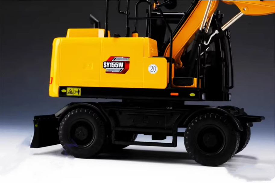 1:25 33CM SANY SY155W Excavator Construction Machine Equipment Diecast Model